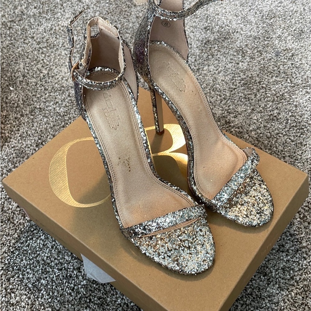 Charlotte Russe Golden Sparkle Heels